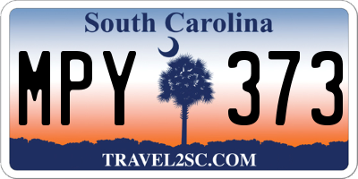 SC license plate MPY373