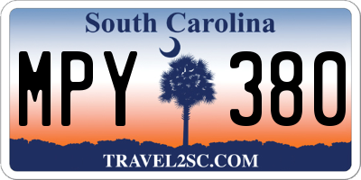 SC license plate MPY380