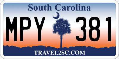 SC license plate MPY381
