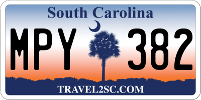 SC license plate MPY382