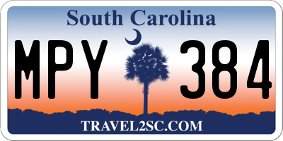 SC license plate MPY384