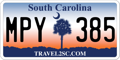 SC license plate MPY385