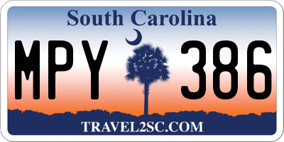 SC license plate MPY386