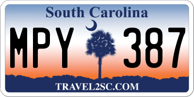 SC license plate MPY387