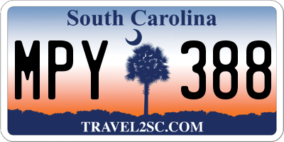 SC license plate MPY388