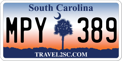 SC license plate MPY389