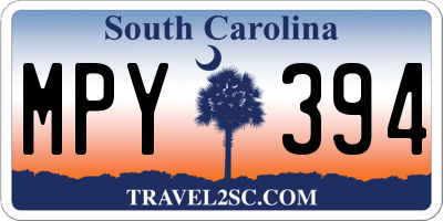 SC license plate MPY394