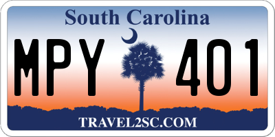 SC license plate MPY401