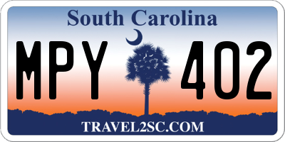 SC license plate MPY402
