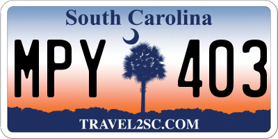 SC license plate MPY403