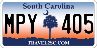 SC license plate MPY405