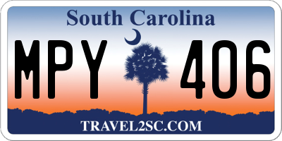SC license plate MPY406