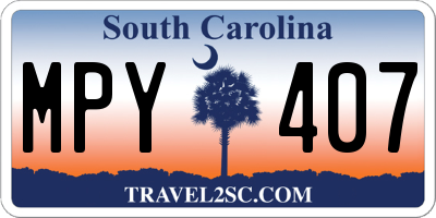 SC license plate MPY407