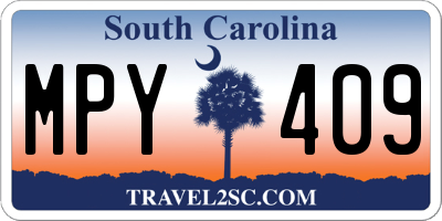 SC license plate MPY409