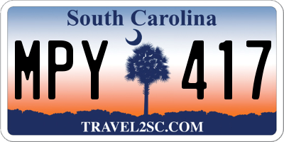 SC license plate MPY417