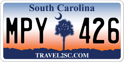 SC license plate MPY426