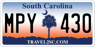 SC license plate MPY430