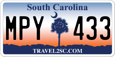 SC license plate MPY433