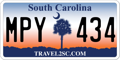 SC license plate MPY434