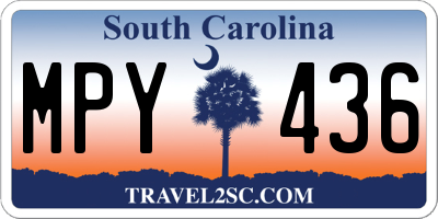 SC license plate MPY436