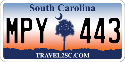 SC license plate MPY443