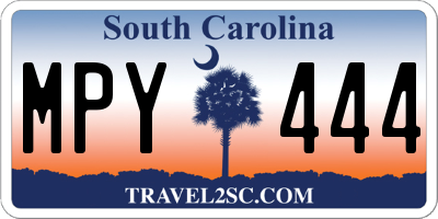 SC license plate MPY444
