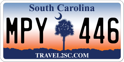 SC license plate MPY446