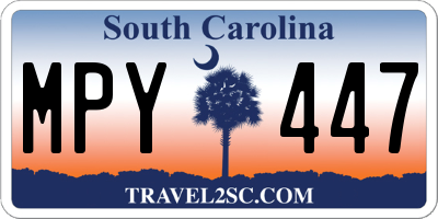 SC license plate MPY447