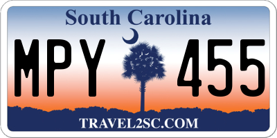 SC license plate MPY455