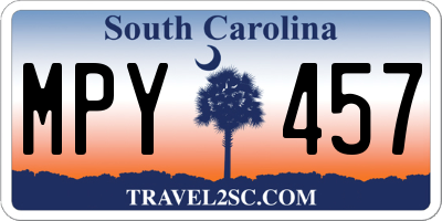 SC license plate MPY457