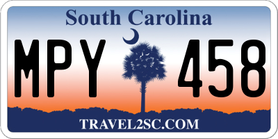 SC license plate MPY458