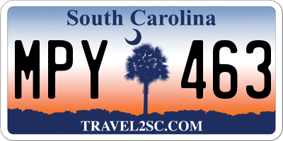 SC license plate MPY463