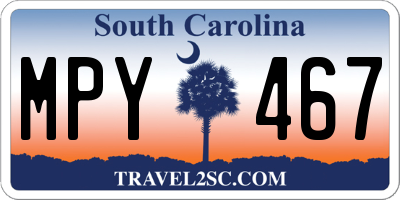 SC license plate MPY467