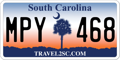 SC license plate MPY468