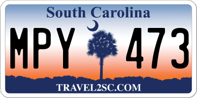 SC license plate MPY473