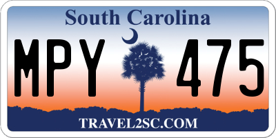 SC license plate MPY475