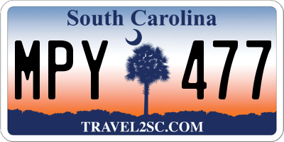SC license plate MPY477