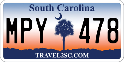 SC license plate MPY478