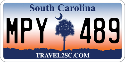 SC license plate MPY489
