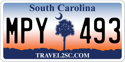 SC license plate MPY493