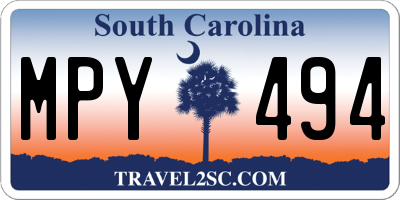 SC license plate MPY494