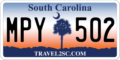 SC license plate MPY502