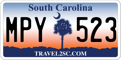 SC license plate MPY523