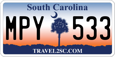 SC license plate MPY533