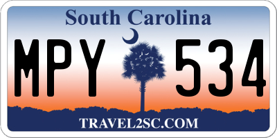 SC license plate MPY534