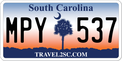 SC license plate MPY537