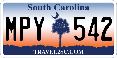 SC license plate MPY542