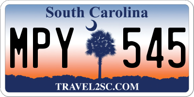 SC license plate MPY545