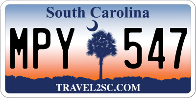 SC license plate MPY547