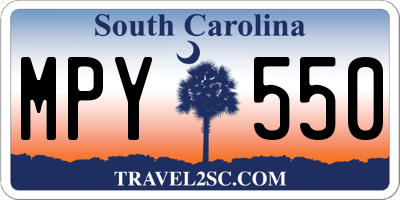 SC license plate MPY550